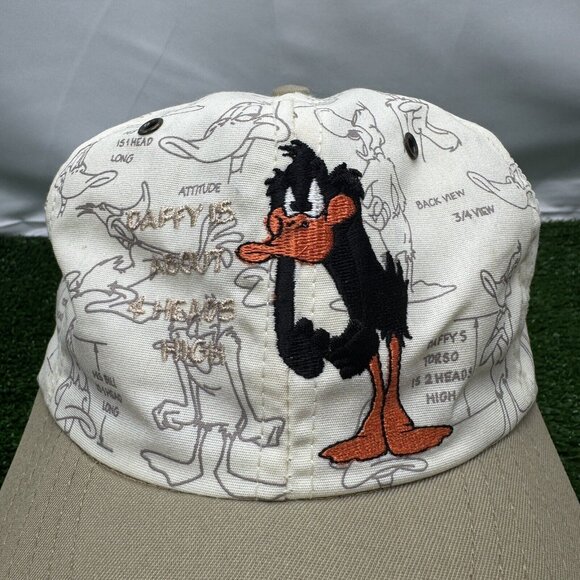 VTG 1991 Looney Tunes SnapBack Hat Lot AOP Taz Daffy Duck Cartoon 90s USA Retro - Picture 9 of 16